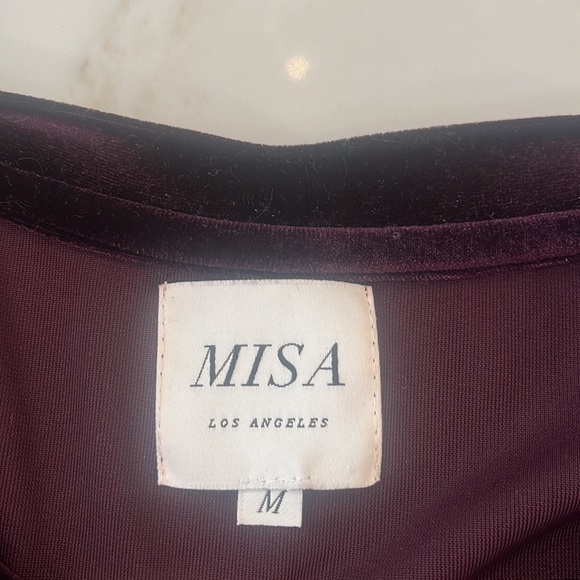 Misa Los Angeles Velvet Embroidered Je T’Adore Velvet Balloon Sleeve Sweatshirt - Picture 2 of 9